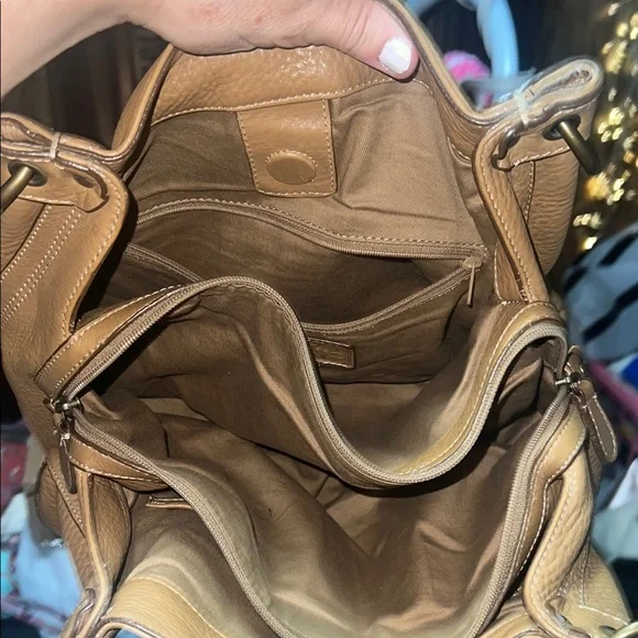 Fossil Tan Leather Shoulder Bag with Double Handles - Picture 5 of 10